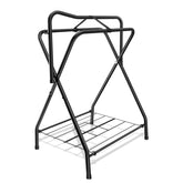 HDYEGY folding saddle rack front view for English and Western saddles, freestanding organization.