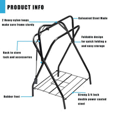 HDYEGY saddle rack full stand; robust 3/4-inch steel construction.