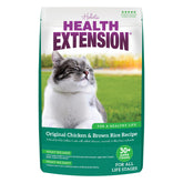 Health Extension chicken brown rice kibble for all life stages nutrition.