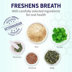 Health Extension Fresh Breath Dental Bones pack2 parsley-infused visible aroma evokes breath-freshening effect during treats.