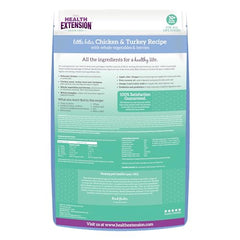 Health Extension Little Bites kibble closeup emphasizing grain-free, easy-chew texture for tiny dogs