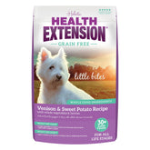 Health Extension Little Bites venison bowl shows tiny-breed formula supporting energy