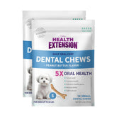Health Extension peanut butter dental bones front view two small packs