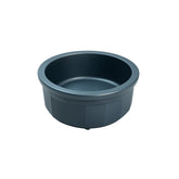 Healthy Surplus Pet Crock Bowl blue side view highlighting non-tip stability for mess-free feeds.