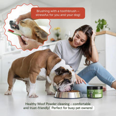 Healthy Woof dental powder scoop for precise dosing and consistent use