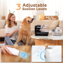 HEAPETS dog grooming vacuum kit 3L dust bin for less frequent emptying