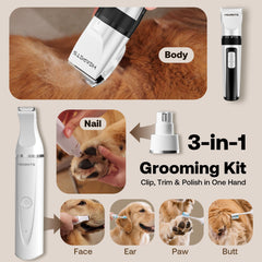 HEAPETS dog nail grinder polishes claws safely, reducing trimming risk.