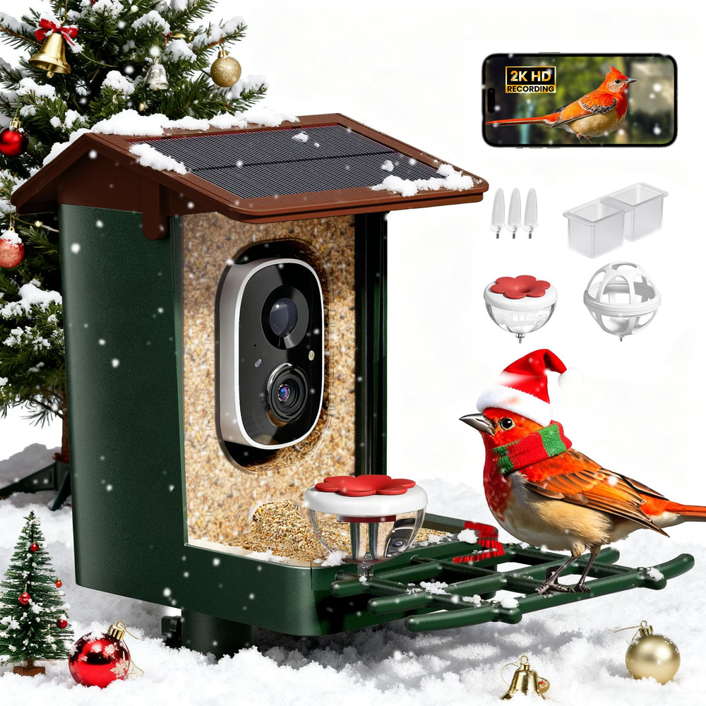 HEAPETS smart bird feeder camera front view for real time backyard birdwatching
