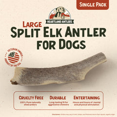 Heartland Elk Antlers reveal marrow center, offering natural flavor during chewing.