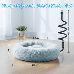 Heated Cat Bed temperature control shows four warmth options for personalized comfort.