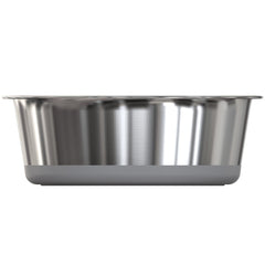 HeavyBowl weighted base stainless steel reduces tipping during enthusiastic meals.