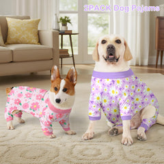 Hedgeink 2Pack Dog Pajamas back view with adjustable back buckle for perfect fit
