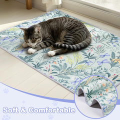 Hedgeink Washable Cat Litter Mat waterproof bottom protects floors from spills.