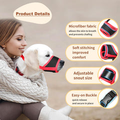HEELE dog muzzle adjustable snout and neck straps for secure fit