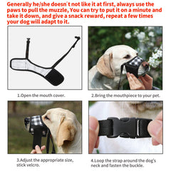 HEELE dog muzzle with soft breathable mesh for daily comfort