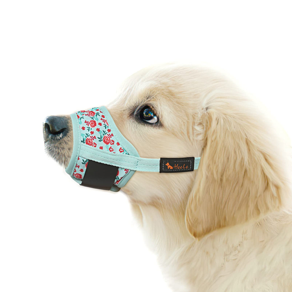 HEELE Dog Muzzle in soft nylon and breathable mesh offers comfortable wear during walks.