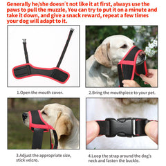 HEELE dog muzzle shows space for drinking and breathing