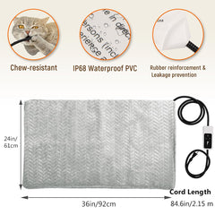 Heeyoo Pet Heating Pad extended cord emphasizes chew resistance