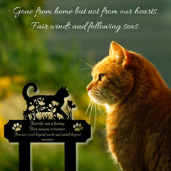 HEGANITS cat grave marker-setup-outdoor shows easy outdoor placement.
