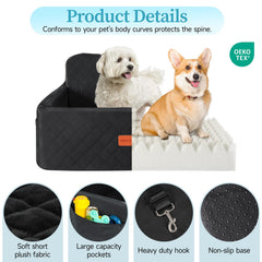 HEGGCOOE dog car seat with removable, machine-washable cover for easy cleaning