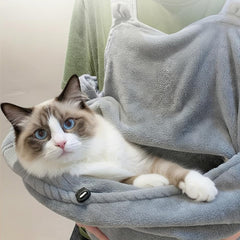 HeiheiTom cat apron carrier adjustable bib close-up emphasizes customizable fit.