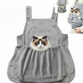 HeiheiTom cat apron carrier front view highlights hands-free grooming convenience.