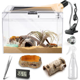 HELIME reptile polycarbonate terrarium tank view shows crystal-clear observation.