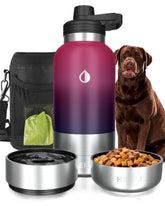 Hemli 32 oz dog water bottle with insulated stainless steel keeps water cold on long walks