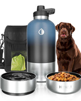 Hemli dog water bottle 64oz insulated keeps water cold during long walks