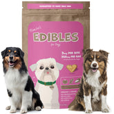 Hemp Dog Health Blanche treats bag closeup showing calming snack for anxious dogs.