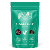 Hemp Well Calm Cat Soft Chews bottle front supports calmer demeanor for anxious cats.
