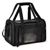 Henkelion airline-approved pet carrier with open view for easy monitoring during travel.