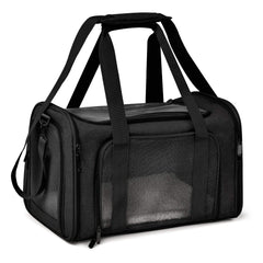 Henkelion airline-approved pet carrier with open view for easy monitoring during travel.