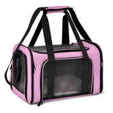 Henkelion Pet Carrier airline-approved front view enables easy travel through airports.