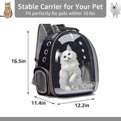 Henkelion space capsule bag side view highlights roomy space for comfortable pet exploration.