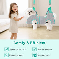 Henyopet grooming hammock shows D-rings attachment for quick pole mounting.
