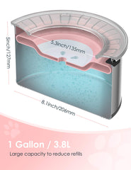 Heouvo 1Gallon bowl with floating disk slows drinking and keeps water clean.