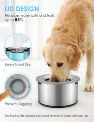 Heouvo water bowl floating-disk visible slows drinking for healthier pace
