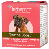 Herbsmith Taurine Boost bottle label shows heart-supporting formula in a clean package