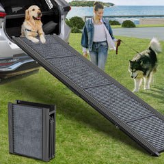 HerCcreta wigge dog ramp 71-inch length eases car entry for large dogs
