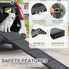 HerCcreta wigge dog ramp car entry use helps large dogs enter SUVs safely