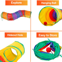 HERCOCCI bunny tunnel set up for play, travel-friendly and portable