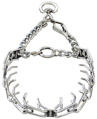 Herm Sprenger chrome plated prong collar with quick release aids calm, controlled walking.