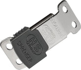 Herm Sprenger ClickLock buckle closeup shows durable stainless steel for long-lasting use.