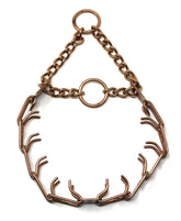 Herm Sprenger Curogan prong collar close-up showing beveled prongs for gentle training