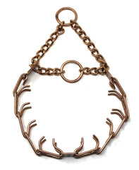 Herm Sprenger Curogan prong collar close-up showing beveled prongs for gentle training