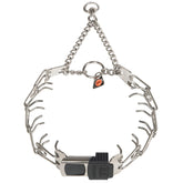 Herm Sprenger prong collar quick-release-buckle close-up shows secure, easy-on training sessions.