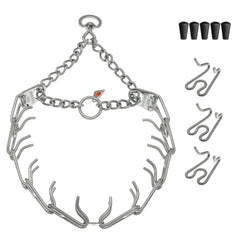 Herm Sprenger stainless steel dog collar with swivel D-Ring for flexible leash control.