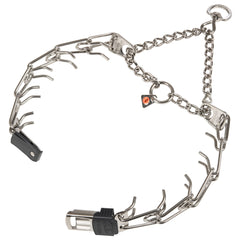 Herm Sprenger swivel ring close-up highlighting tangle-free movement for smoother leash action.