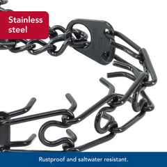 Herm Sprenger collar with adjustable links demonstrates easy sizing for a proper fit